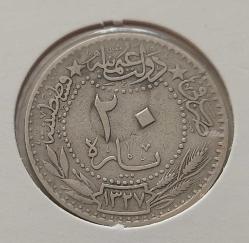 NİKEL 20 PARA 1327-5 SULTAN REŞAT ORİJİNAL MADENİ PARASI ÇOK ÇOK TEMİZ NADİR 4TT2Y1