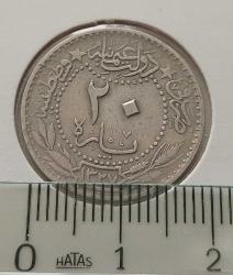 NİKEL 20 PARA 1327-5 SULTAN REŞAT ORİJİNAL MADENİ PARASI ÇİLALTI-ÇİL NADİR 1M2TT1