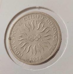 1994 10 BİN LİRA DÜNYA SPOR VE OLİMPİK DÜŞÜNCE YILI DARPHANE PARASI ÇİL 5V2BB1 NADİR