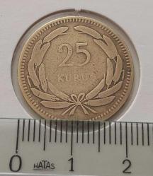 1948 PİRİNÇ 25 KURUŞ ORİJİNAL MADENİ PARA 3P2WW1 ÇOK TEMİZ