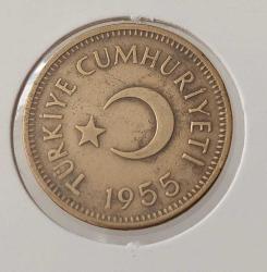 1955 PİRİNÇ 25 KURUŞ ORİJİNAL MADENİ PARA 4D2YY1 ÇOK ÇOK TEMİZ