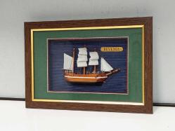 Ahşap El Yapımı Gemi Maketli Tablo