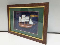 Ahşap El Yapımı Gemi Maketli Tablo
