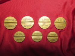 JETON 1970/80 LER PTT NİN ÇEŞİTLİ DÖNEMLERDE BASILMIŞ PİRİNÇ ORTA BOY ANKİSÖRLÜ TELEFON JETONLARI 867