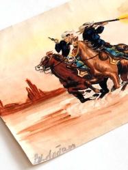 Kovboylar ve Kızılderililer Western Resim Çalışması 