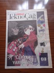 Milliyet Tekno Çağ Gazetesi - 25 Şubat 2004 - Sayı 9 - Freedom Fighters Oyunu - Altın Örümcek'te Başvuru Zamanı - Fisher King - Buz Devri -Cep'ler Yarışıyor - HP Photosmart 7960 Fotoğraf Yazıcısı - Index Grup Yönetim Kurulu Başkanı Erol Bilecik