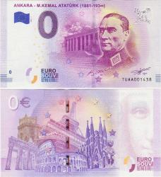 HATIRA 0 EURO 2019 ATATÜRK. İLK ÇIKAN NADİR TİP. 5000 ADET BASILMIŞTIR. ÇİL KONDİSYON.
