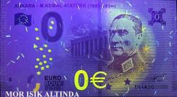 HATIRA 0 EURO 2019 ATATÜRK. İLK ÇIKAN NADİR TİP. 5000 ADET BASILMIŞTIR. ÇİL KONDİSYON.