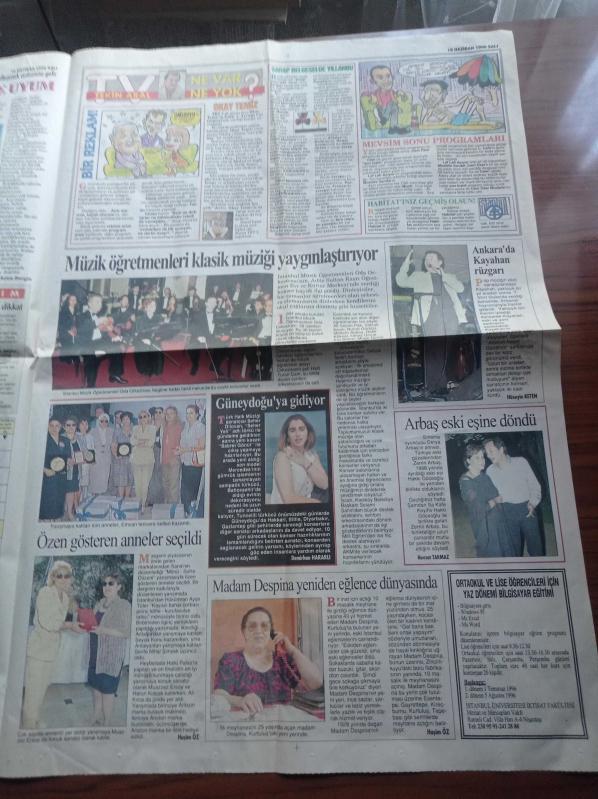 Hürriyet Kelebek Gazetesi 18 Haziran 1996 Sezen Aksu Ve  