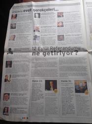 Referandum Gazetesi- 5 Eylül 2010 - Demokrasi Yolunda Referanduma Doğru - Orhan Pamuk Evet'ten Yana - Aydınlar Sanatçılar Gazeteciler Yetmez Ama Evet Dedi - Tertemiz Bir Anayasa İstiyorum - Turgut Özal - Deniz Baykal - Ahmet Necdet Sezer - Devlet Bahçeli