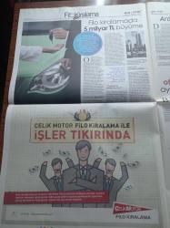 Filo Kiralama Gazetesi - 9 Kasım 2012 - Sektörün Büyüme Hızı Bütün Araçları Solluyor - Tüm Oto Kiralama Kuruluşları Derneği - Borusan Otomotiv - Filo Kiralamada 5 Milyar TL Büyüme - Levent Gençağa - Operasyonel Kiralama Sektörü 5 Yılda 2 Katı Büyüklüğe Ulaşacak - Çelik Motor Filo Kiralama - TEB Arval Araç Filo Kiralama Şirketi - Oğuz Petorak