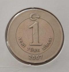 2007 YILI 1 YENİ TÜRK LİRASI ÇOK ÇOK TEMİZ K2YY4
