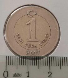 2007 YILI 1 YENİ TÜRK LİRASI ÇOK ÇOK TEMİZ K2YY4