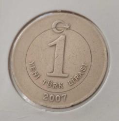 2007 YILI 1 YENİ TÜRK LİRASI ÇOK ÇOK TEMİZ K2YY4