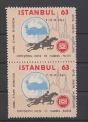 1963 İstanbul 63 Pul Sergisi Vinyet Damgasız Per