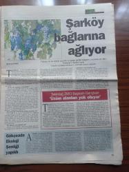 Cumhuriyet Tarım Hayvancılık Gazetesi - 13 Eylül 2005 - Sayı 13 -  Şarap Deyimleri - Kalecik Bağcılıkla Şenleniyor - Turasan Üç Kuşaktır Nevşehir'de Bağcılık Yapıyor - Bozcaada'ya Ekolojik Fidan -Bağcılık Ve Şarapçılık ÖTV İle Vuruldu - Uzmanından Şarap Tatmanın Gizleri - Günde Bir Kadeh Şarap Sağlığa Yararlı - Diren'in Yeni Etiketleri Santrançtan