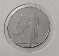 1978 İTALYA 100 LİRET ORİJİNAL MADENİ PARASI ÇİL-ÇİLALTI İİİ1A2 NADİRDİR