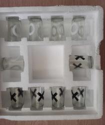 Tictactoe XOX Shot Bardak Oyunu ( Kutusunda , 12*12cm'lik 1 Adet Cam Tabla + 10 Adet Shot Bardağı )