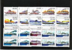 2000-2001-2002 Türk ticari gemileri tam takım 4 lü blok