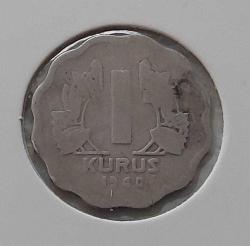 1940 PAPATYA TIRTIKLI NİKEL 1 KURUŞ ORİJİNAL ÇOK TEMİZ 1BCD2AA NADİR TARİHLİSİ