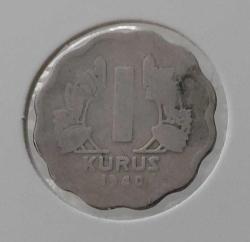 1940 PAPATYA TIRTIKLI NİKEL 1 KURUŞ ORİJİNAL ÇOK TEMİZ 1BCD2AA NADİR TARİHLİSİ