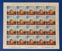 2020 AYASOFYA CAMİİ'NİN İBADETE AÇILIŞI TAM SERİ ve TAM TABAKA MNH PULLAR.