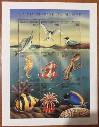 DENİZ CANLILARI,BALIKLAR  VE KUŞLAR TEMA..KOMOR BLOK DAMGASIZ