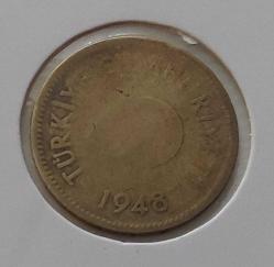 1948 PİRİNÇ 25 KURUŞ ORİJİNAL MADENİ PARA 3Y1DD1 TEMİZ