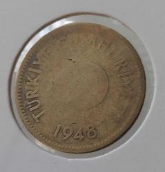 1948 PİRİNÇ 25 KURUŞ ORİJİNAL MADENİ PARA 3Y1DD1 TEMİZ