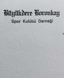 BÜYÜKDERE BORONKAY SPOR KULÜBÜ ANTETLİ KAĞIDI
