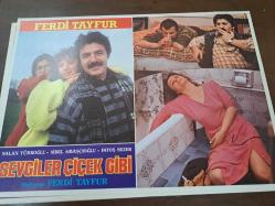 Sevgiler Çiçek Gibi Filmi  - Lobi Kart Seti  - Lobby Cards Set - Ferdi Tayfur- Nalan Türkoğlu- Sibel Savaşçıoğlu- Fatoş Sezer- 8'li Set