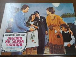 Evlidir Ne Yapsa Yeridir Filmi  - Lobi Kart Seti  - Lobby Cards Set - Hülya Koçyiğit- Kadir İnanır- Şerif Gören Perran Kutman -8'li Set