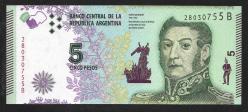 ** ARJANTİN ( 5 * PESOS ) 2016 - ÇİL