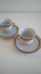 Vintage Kütahya porselen Çift Kahve Fincanı