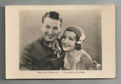 MAURICE CHEVALIER & CLAUDETTE COLBERT FOTOKARTI...