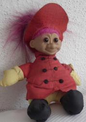 GÖVDESİ BEZ BAŞI PLASTİK MOR SAÇLI OYUNCAK MASTER  BEBEK SAÇ DAHİL 20 CM