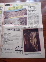 Milliyet Turizm Gazetesi - 8 Mayıs 1981 - Kleopatra'nın Denize Girdiği Sahiller Side - Çeşme - Agora - Gimnazyum - İlçeler Birbirinden Farklı Özellikler Taşıyor - Aspendos Dünyada Günümüze Kadar En İyi Korunmuş Tiyatro - Manavgat - Finike