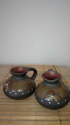 Eski İtalyan Terracotta Çift Vazo