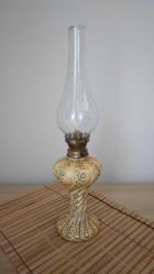 Antika - Eski Burgulu Cam Üzeri Boyalı Gaz Lambası - kitantik - kitaLog