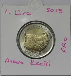 2015  1 Lira Ankara Keçisi Hatıra Para No 078