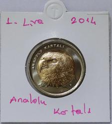 2014 1 Lira Anadolu Kartalı Hatıra Para   No 080