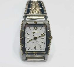 Vintage  MONTANA SİLVERSMİTHS El yapımı Altın ve Gümüş Kakma  Elastik Kayışlı Bayan Kol Saati Amerika   0091