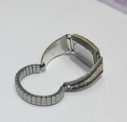 Vintage  MONTANA SİLVERSMİTHS El yapımı Altın ve Gümüş Kakma  Elastik Kayışlı Bayan Kol Saati Amerika   0091