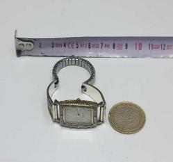 Vintage  MONTANA SİLVERSMİTHS El yapımı Altın ve Gümüş Kakma  Elastik Kayışlı Bayan Kol Saati Amerika   0091