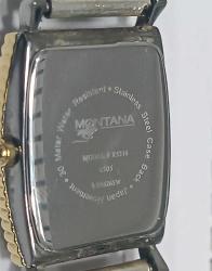 Vintage  MONTANA SİLVERSMİTHS El yapımı Altın ve Gümüş Kakma  Elastik Kayışlı Bayan Kol Saati Amerika   0091