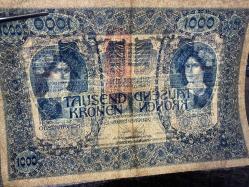 “Alman Avusturya” SÜRŞARJLI Avusturya Macaristan 1000 Kronen 1902 / 1919 Austria 1000 Kroner 1902 with stamp “German Austria”