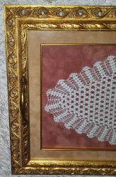 14569- EL YAPIMI AHŞAP ÇERÇEVELİ ÇAY TEPSİSİ