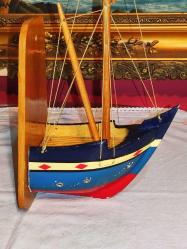 15924-ÇOK ŞAHANE AHŞAP EL YAPIMI TEKNE DUVAR SÜSÜ