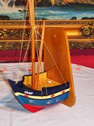 15924-ÇOK ŞAHANE AHŞAP EL YAPIMI TEKNE DUVAR SÜSÜ