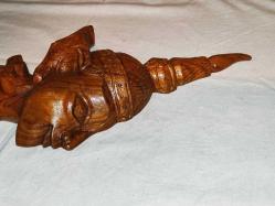 15922-AHŞAP EL OYMASI KADIN BAŞI DUVAR SÜSÜ